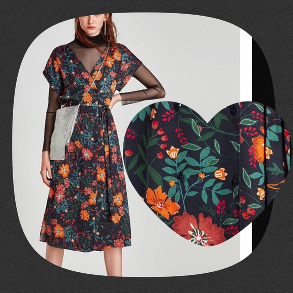 Zara Dresses & Skirts - Zara Floral Wrap Dress